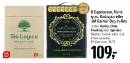 Føtex Il Capolavoro, Mont-gras, Bio Logico eller JM Garnier (Bag-in-Box) tilbud