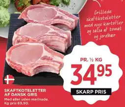 MENY Skaftekoteletter af dansk gris tilbud