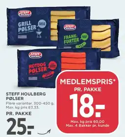 MENY STEFF HOULBERG PØLSER tilbud