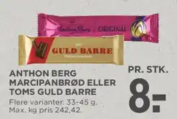 MENY Anthon Berg / Toms Guld Barre tilbud