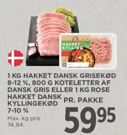 MENY 1 kg hakket dansk grisekød / hakket dansk kyllingekød tilbud