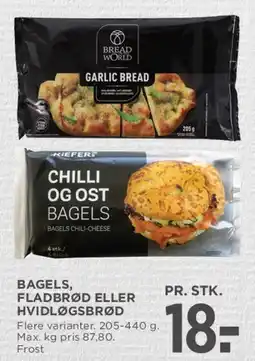 MENY Bagels, fladbrød eller hvidløgsbrød tilbud