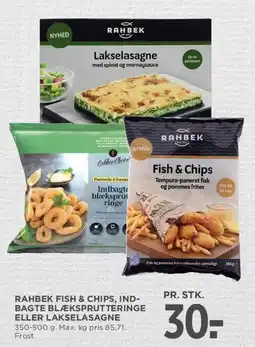 MENY Rahbek Fish & Chips / Lakselasagne tilbud