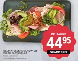 MENY Delikatessens sandwich eller pastasalat tilbud