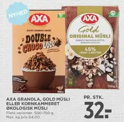 MENY AXA Granola / Gold Müesli / Kornkammeret Økologisk Müesli tilbud