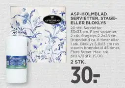 MENY ASP-Holmblad servietter / stage eller bloklys tilbud