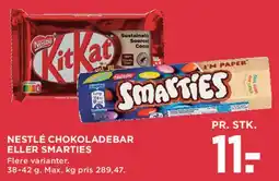 MENY Nestlé chokoladebar eller Smarties tilbud