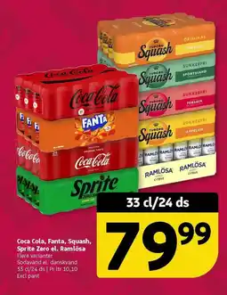 Løvbjerg Coca cola, fanta, squash, sprite zero el. ramlösa tilbud