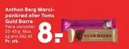 SPAR Anthon Berg Marcipanbrød eller Toms Guld Barre tilbud