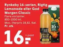 SPAR Rynkeby 16-serien, Rigtig Lemonade eller God Morgen Classic tilbud