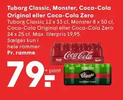 SPAR Tuborg Classic, Monster, Coca-Cola Original eller Coca-Cola Zero tilbud