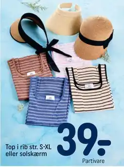 REMA 1000 Top i rib str. S-XL eller solskærm tilbud