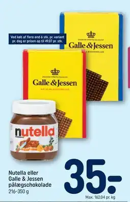 REMA 1000 Nutella eller Galle & Jessen pålægschokolade tilbud