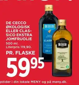 MENY DE CECCO ØKOLOGISK ELLER CLASSICO EKSTRA JOMFRUOLIE tilbud