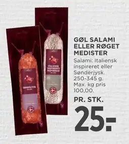 MENY GØL SALAMI ELLER RØGET MEDISTER tilbud
