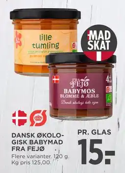 MENY DANSK ØKOLOGISK BABYMAD FRA FEJØ tilbud