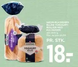 MENY SØDMÆLKSBRØD ELLER YOGHURTBOLLER MED FULDKORN tilbud