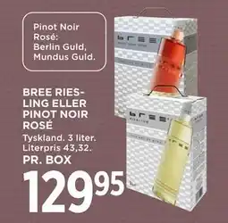 MENY BREE RIESLING ELLER PINOT NOIR ROSÉ tilbud