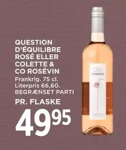 MENY QUESTION D’ÉQUILIBRE ROSÉ ELLER COLETTE & CO ROSÉVIN tilbud