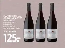 MENY MARQUIS DE LA CORONNE CÔTES DU RHÔNE tilbud