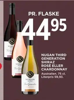MENY NUGAN THIRD GENERATION SHIRAZ ROSÉ ELLER CHARDONNAY tilbud