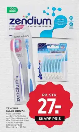 MENY ZENDIUM ELLER JORDAN tilbud