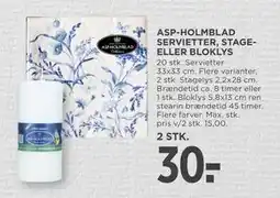 MENY ASP-HOLMBLAD SERVIETTER, STAGEELLER BLOKLYS tilbud