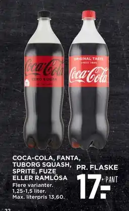 MENY COCA-COLA, FANTA, TUBORG SQUASH, SPRITE, FUZE ELLER RAMLÖSA tilbud