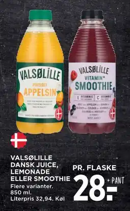 MENY VALSØLILLE DANSK JUICE, LEMONADE ELLER SMOOTHIE tilbud