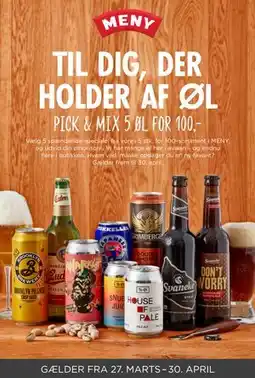 MENY TIL DIG, DER HOLDER AF ØL tilbud