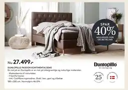 SengeSpecialisten Dunlopillo passion kontinentalseng tilbud
