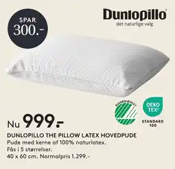 SengeSpecialisten Dunlopillo The pillow latex hovedpude tilbud