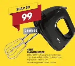 Punkt1 Senz håndmikser SEHM1000 tilbud