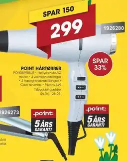 Punkt1 Point hårtørrer POHD897BLUE tilbud