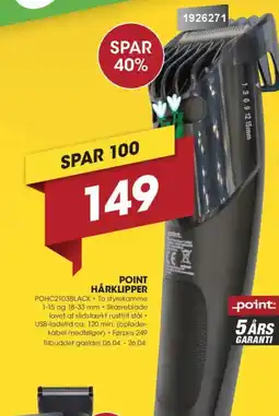 Punkt1 Point hårklipper POHC2103BLACK tilbud