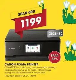 Punkt1 Canon pixma printer PIXMATS8750 tilbud