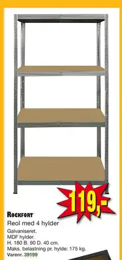 Harald Nyborg Reol med 4 hylder tilbud