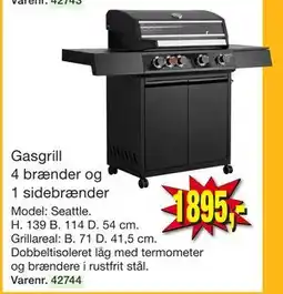 Harald Nyborg Gasgrill 4 brænder og 1 sidebrænder tilbud