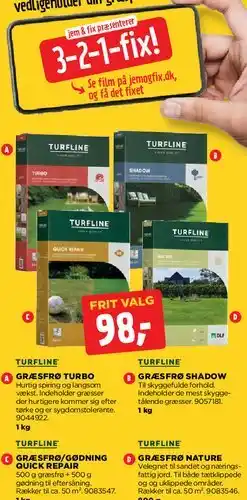 jem & fix TURFLINE græsfrø (Frit valg) tilbud