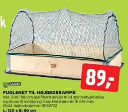 jem & fix Fuglenet til højbedsramme tilbud