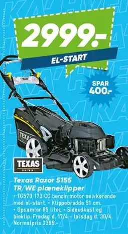 Bilka Texas Razor 5155 plæneklipper tilbud