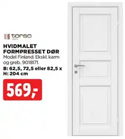 jem & fix HVIDMALET FORMPRESSET DØR tilbud