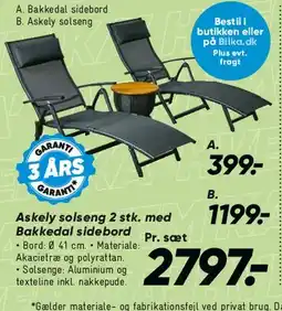 Bilka Askely solseng (2 stk.) tilbud