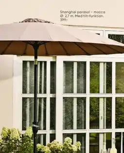 Bilka Shanghai parasol - mocca tilbud