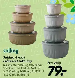 Bilka 4-pak skålesæt inkl. låg tilbud