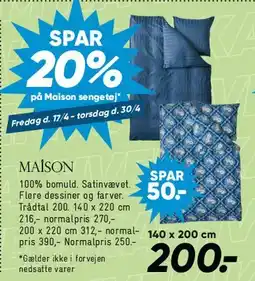 Bilka Maison sengesæt tilbud