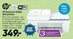 Bilka HP DeskJet 4222 AIO printer tilbud