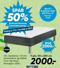 Bilka Boxmadras / seng (eksempel) tilbud
