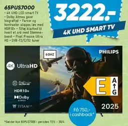 Bilka Philips 65PUS7000 4K UHD Smart TV tilbud