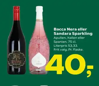 Coop 365 Bacca Nera eller Sandara Sparkling tilbud